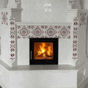 Soba de teracota cu usa KK4038, usa cu admisi de aer exterior